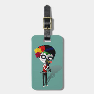 spooky Dia de Los Muertos Girl ラゲッジタグ