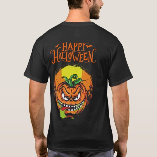 "Spooky Evil Pumpkin Halloween T-Shirt – Trick or  Tシャツ (裏面)