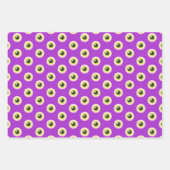 Spooky Eyeball Pattern Pink Purple Green Halloween ラッピングペーパーシート (正面)