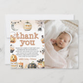 Spooky First Birthday Photo Thank You 招待状 (正面)