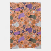Spooky floral キッチンタオル (縦)