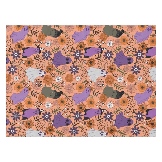 Spooky floral テーブルクロス (正面(横))