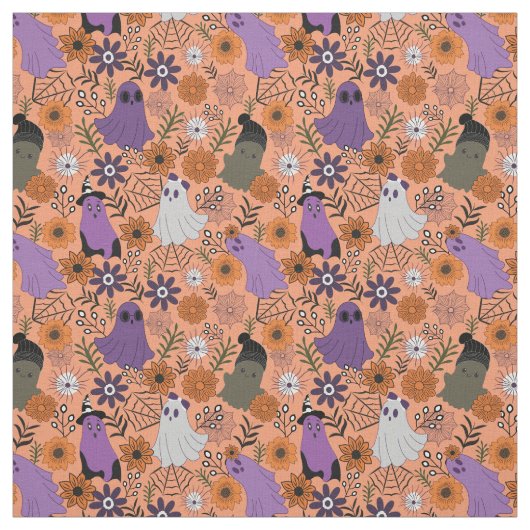 Spooky floral ファブリック (見本)