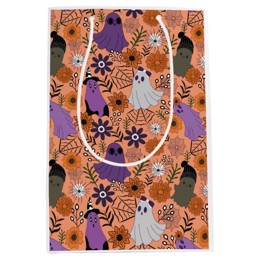 Spooky floral ミディアムペーパーバッグ (正面)