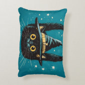 Spooky Flying Black Cat Witch アクセントクッション (裏面(縦))