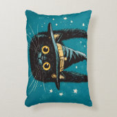 Spooky Flying Black Cat Witch アクセントクッション (正面(垂直))