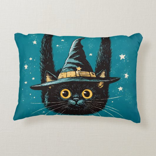 Spooky Flying Black Cat Witch アクセントクッション (裏面)