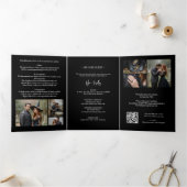 Spooky Forest Haunted Castle Wedding 6-Photo 三つ折り招待状 (内部)