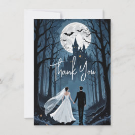 Spooky Forest Haunted Castle Wedding TLW26 サンキューカード