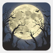 Spooky Full Moon スクエアシール (正面)