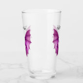 Spooky Furry Vibrant Pink Bat Wings Spread タンブラーグラス (左)