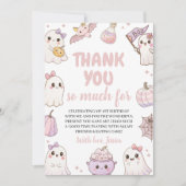 Spooky Ghost 1st Birthday Thank You Card 招待状 (正面)