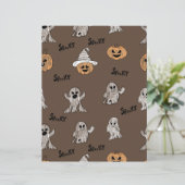 Spooky Ghost and Pumpkin Halloween Pattern Scrapbo (スタンド正面)