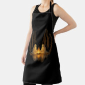 Spooky Ghost Campfire Night Forest Art - Halloween エプロン (インサイチュ)
