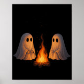 Spooky Ghost Campfire Night Forest Art - Halloween ポスター (正面)