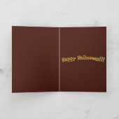 Spooky Ghost Cat Halloween greeting Card カード (内部)