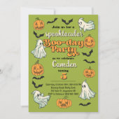  spooky ghost Halloween autumn birthday party 招待状 (正面)