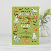  spooky ghost Halloween autumn birthday party 招待状 (スタンド正面)