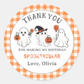 Spooky Ghost Halloween Birthday Party Sticker ラウンドシール (正面)