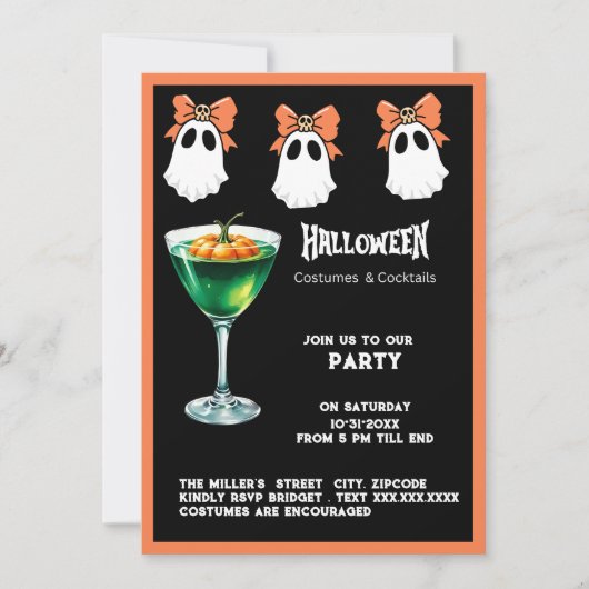 Spooky ghost & Halloween Costumes and Cocktails (正面)