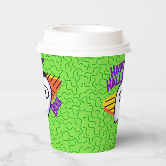 Spooky Ghost Halloween Cups - green 紙コップ (右)