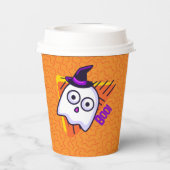 Spooky Ghost Halloween Cups - orange 紙コップ (裏面)