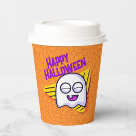 Spooky Ghost Halloween Cups - orange 紙コップ