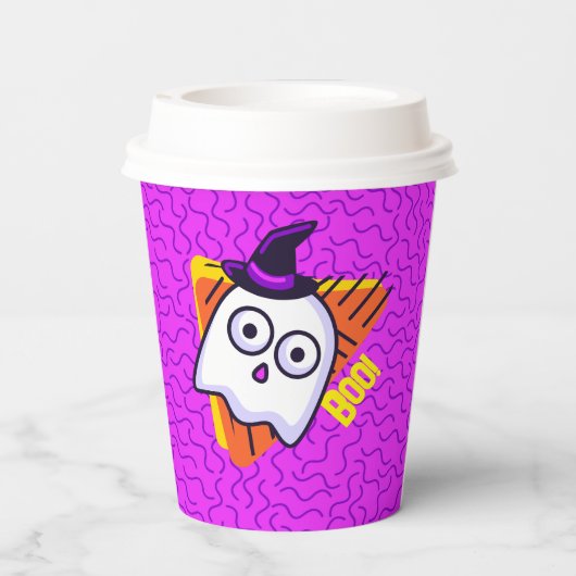 Spooky Ghost Halloween Cups - purple 紙コップ (裏面)