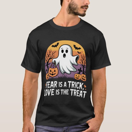 Spooky Ghost Halloween T-shirt Tシャツ (正面)