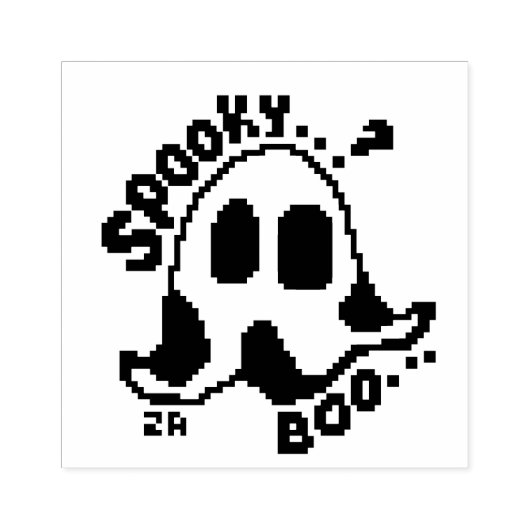 Spooky ghost, Pixelart, Pixel Art  ラバースタンプ (インプリント)