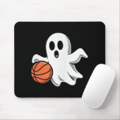Spooky Ghost Playing Basketball Retro Halloween Co マウスパッド (マウス)