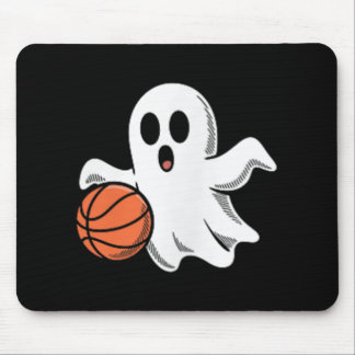 Spooky Ghost Playing Basketball Retro Halloween Co マウスパッド