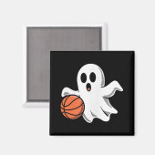 Spooky Ghost Playing Basketball Retro Halloween Co マグネット (正面/裏面)