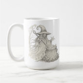 Spooky Ghost pot stirring Halloween コーヒーマグカップ (左)