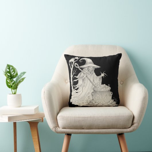 Spooky Ghost pot stirring Halloween T-Shirt クッション (椅子)