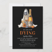 Spooky Ghost Pumpkin Wine Halloween Party シーズンカード (正面)