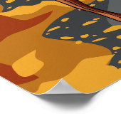 Spooky Ghost with Lantern in Autumn Forest ポスター (角)