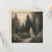 Spooky Ghosts In Graveyard Horror Goth  カード (正面/裏面インサイチュ)