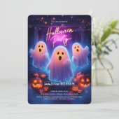 Spooky Ghosts Scary Adult Halloween Party 招待状 (スタンド正面)