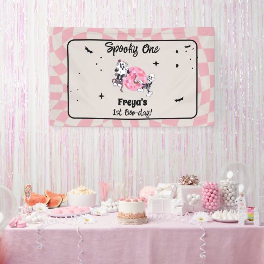  spooky ghoul ハロウィン ファースト バースデー 横断幕 (パーティー)