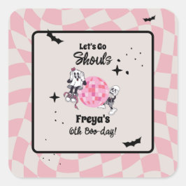 Spooky Ghoul Halloween Any Age Birthday スクエアシール