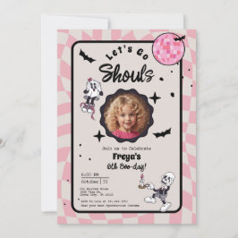 Spooky Ghoul Halloween Birthday Photo Invitation 招待状