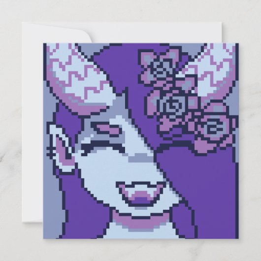 Spooky Girl Purple pixelart, Pixel Art  カード (正面)