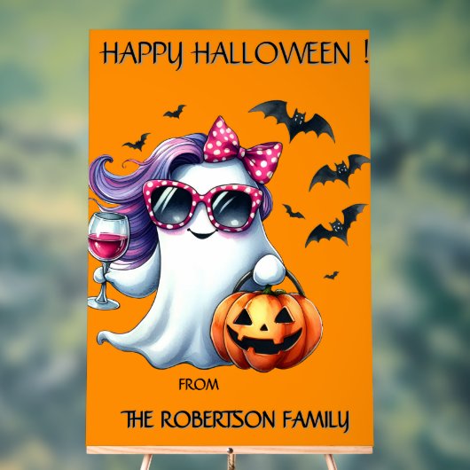 Spooky Girly Ghost Halloween  アクリルサイン (ニュートラル)