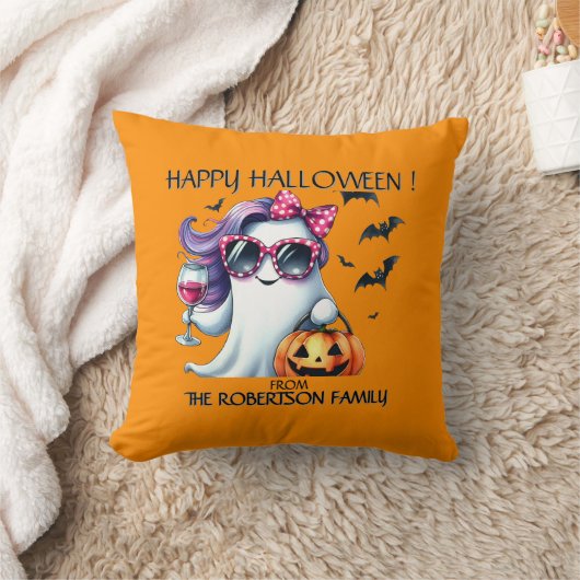 Spooky Girly Ghost Halloween  クッション (ブランケット)