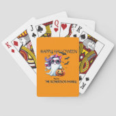 Spooky Girly Ghost Halloween トランプ (裏面)