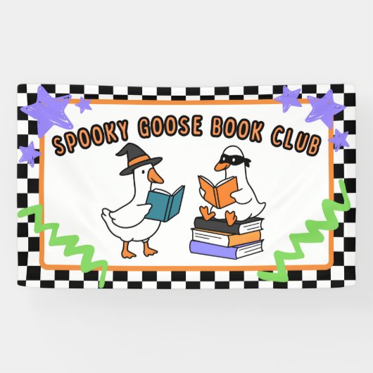 Spooky Goose Book Club School Library Classroom 横断幕 (横)