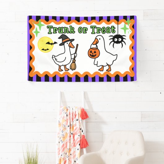 Spooky Goose Halloween Trunk or Treat Banner Sign 横断幕 (インサイチュ)