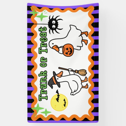 Spooky Goose Halloween Trunk or Treat Banner Sign 横断幕 (縦)