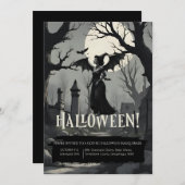 Spooky Gothic Adult Costume & Cocktail Halloween 招待状 (正面/裏面)